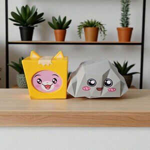 2-PC LOT Lanky box Empty Storage Container Toys Rocky and Foxy